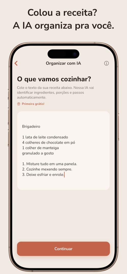 Aepron — colou a receita, a IA organiza