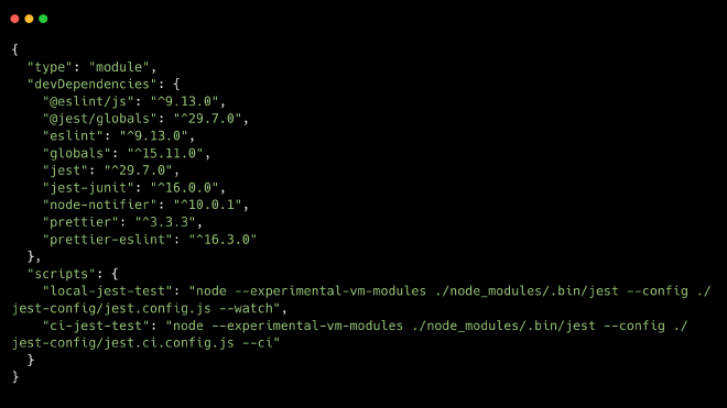 Um script para ser executado localmente e outro para ser executado em CI