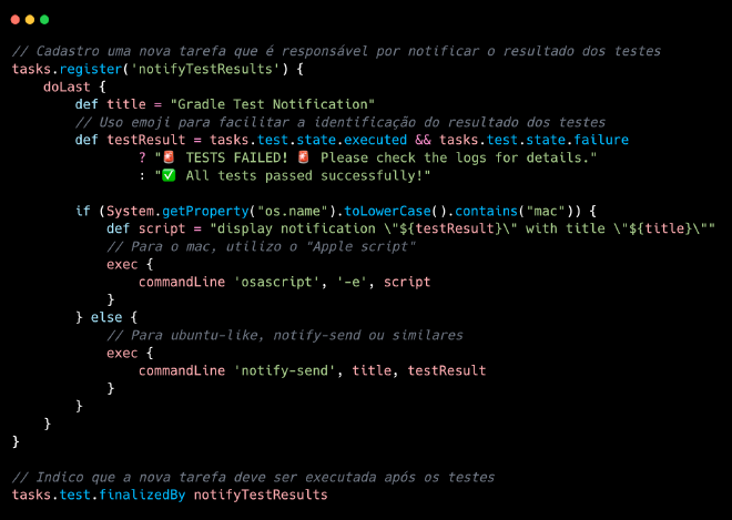 Notificação que funciona no macos e ubuntu